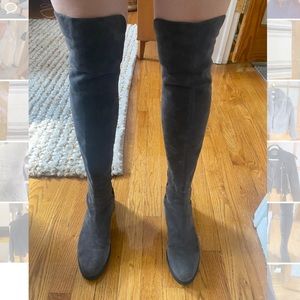 Stuart Weitzman City Boot Over-the-knee boot, grey suede